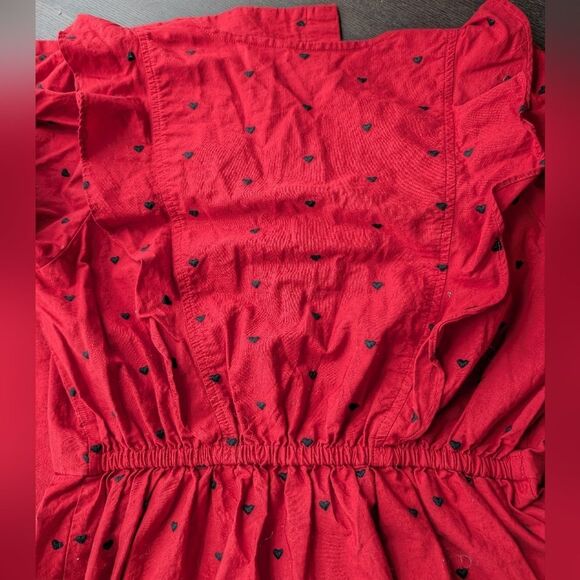 Hatch Red Embroidered Midi Button  Long Sleeve Cotton Dress Size S - Picture 11 of 16